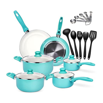 Masthome 16 Piece Ceramic Nonstick Cookware Set