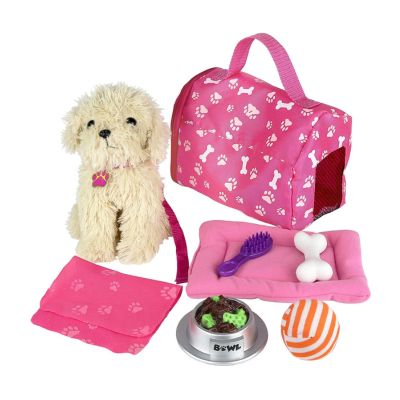 Click N' Play Toy Puppy for Kids, 9 Piece Play Dog Set