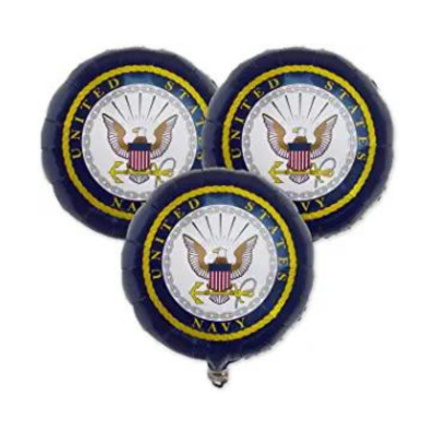 Havercamp U.S. Navy Balloons (3 Pcs.)! 3 (18”) Round Mylar Balloons